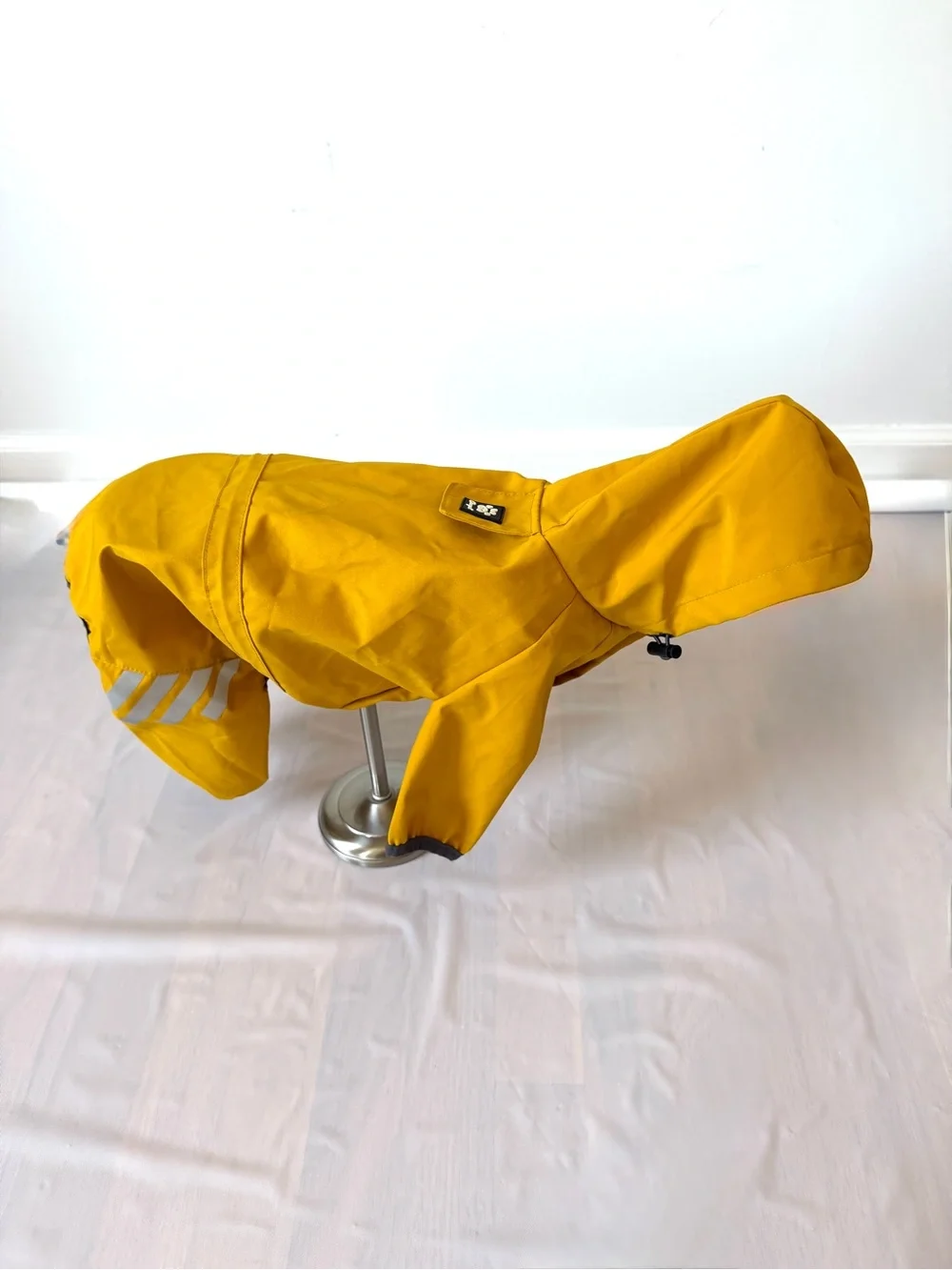 Cheepet dog Raincoat mustard yellow full Coverage Hooded Rain Jacket XL 35cm